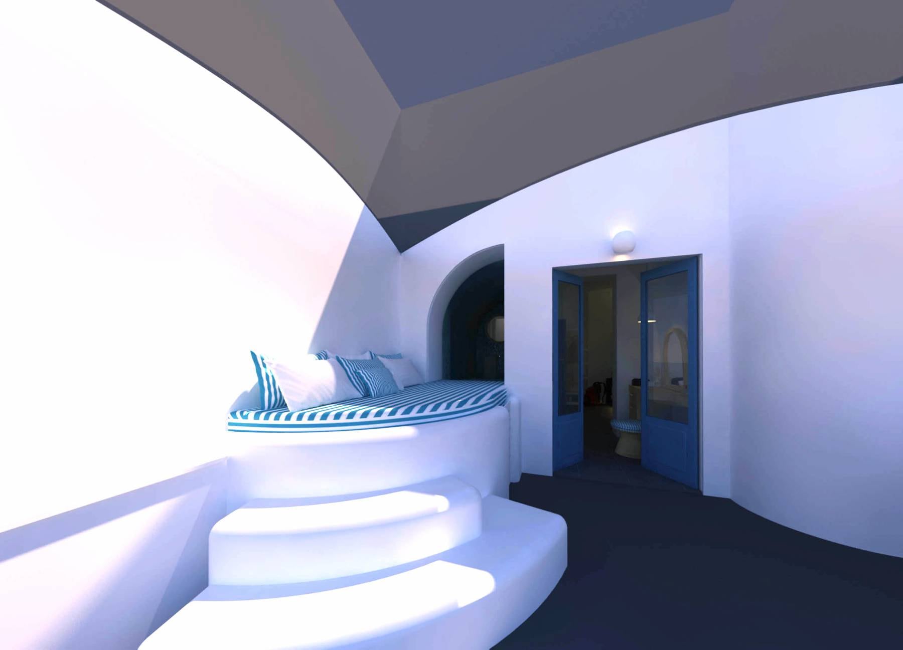 evgenia villas hotel santorini two bedroom suite cave hot tub 108 out 04